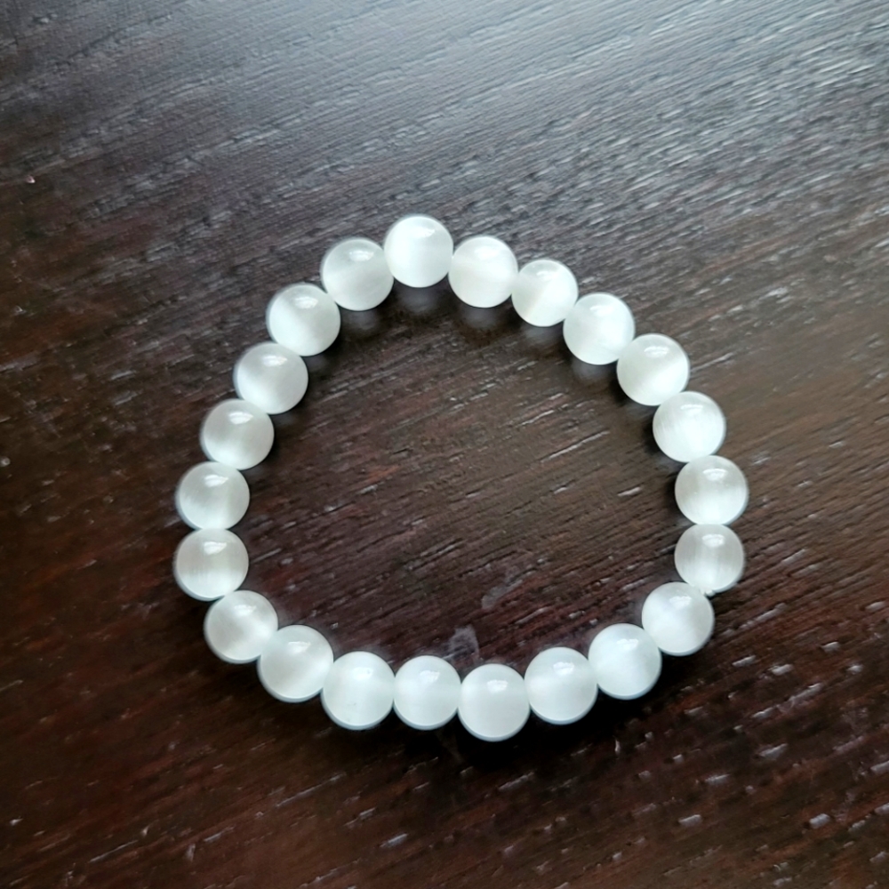 Selenite bracelet 8mm • 6"